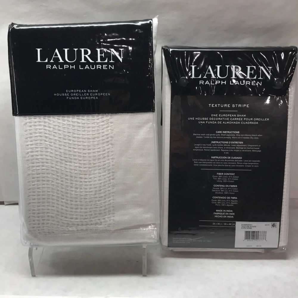 5 Pc Set Lauren Ralph Lauren Macey Duvet Cover Set & Texture Stripe Euro Shams